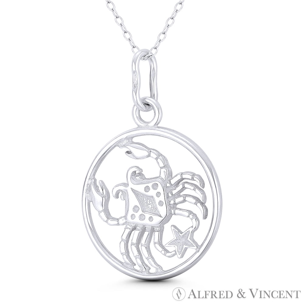 Cancer the Crab Zodiac Sign & Star Charm 35x23mm (1.4x0.9in) Pendant ...
