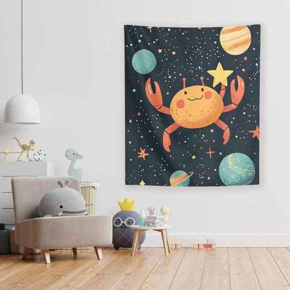 Cancri the Spacecrab Wall Tapestry by Dancing Littles Jungle