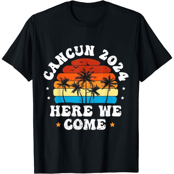 Cancun 2024 Here We Come Matching Family Friends Vacation T-Shirt