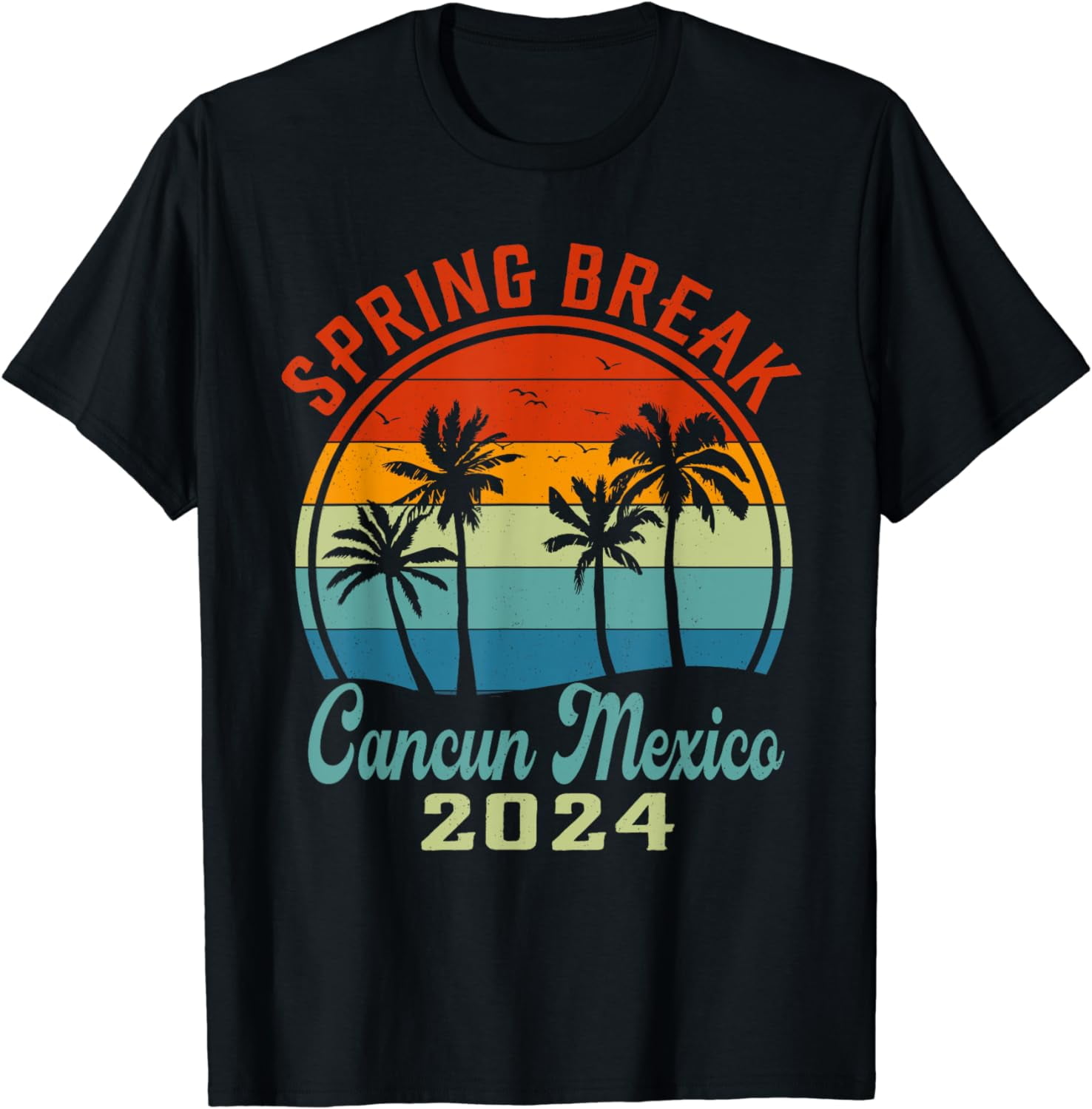 Cancun Mexico 2024 Spring Break Family School Vacation Retro TShirt