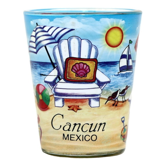 Cancun Mexico Beach Chair In And Out Shot Glass