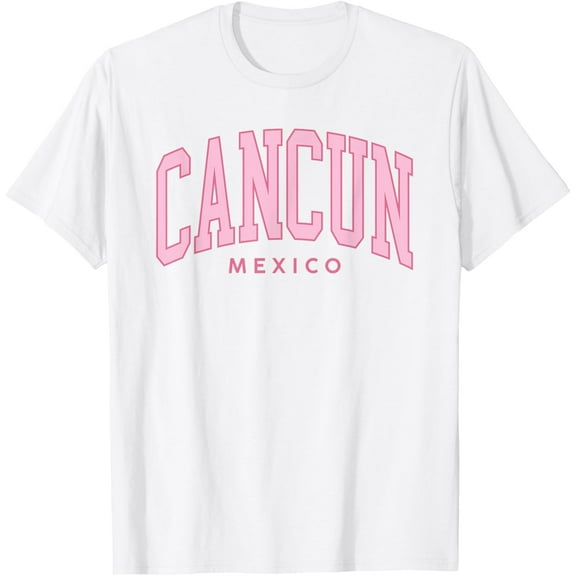 Cancun Mexico Cruise retro pink preppy throwback womens T-Shirt
