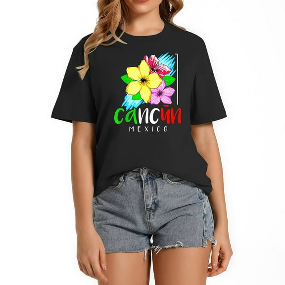 Cancun Mexico Flower Vacation T-Shirt