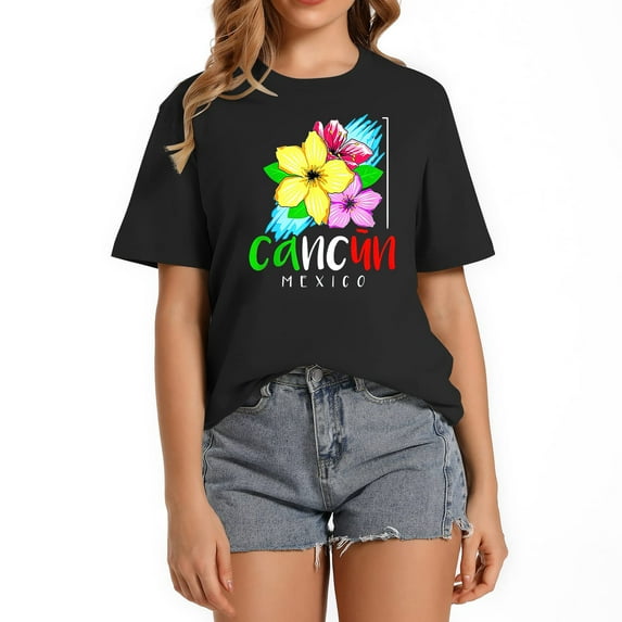 Cancun Mexico Flower Vacation T-Shirt