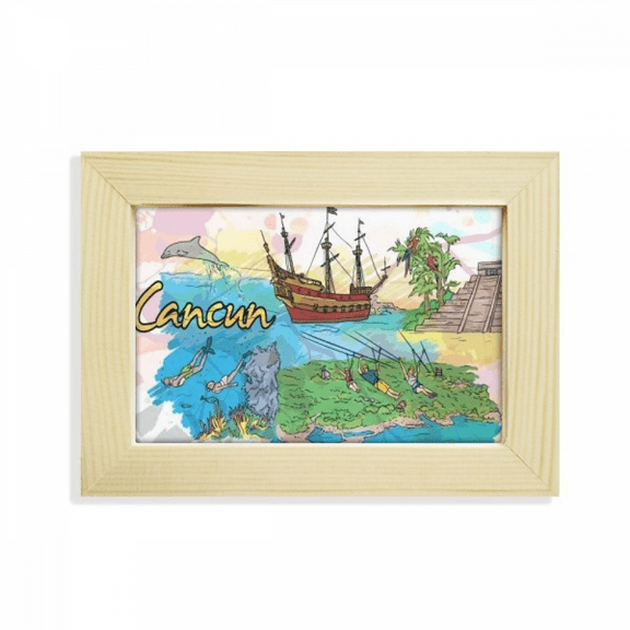 Cancun Mexico Island Mayan Temple Desktop Decorate Photo Frame Picture Art Painting 5x7 inch