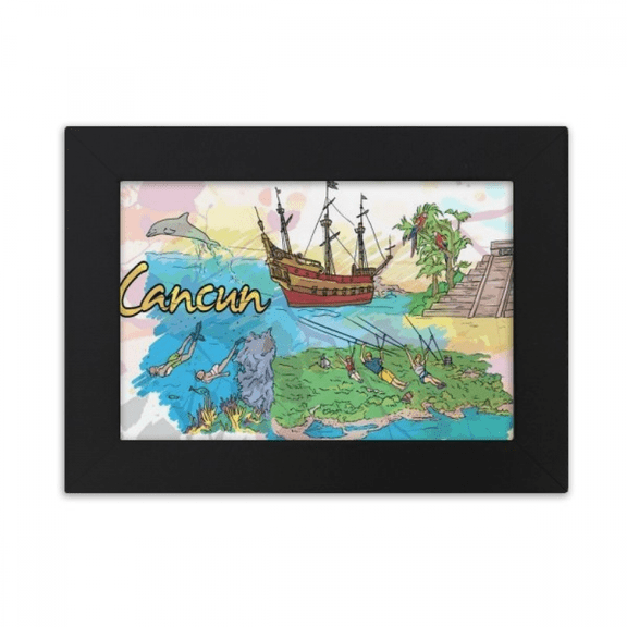Cancun Mexico Island Mayan Temple Desktop Photo Frame Ornaments Picture Art Painting