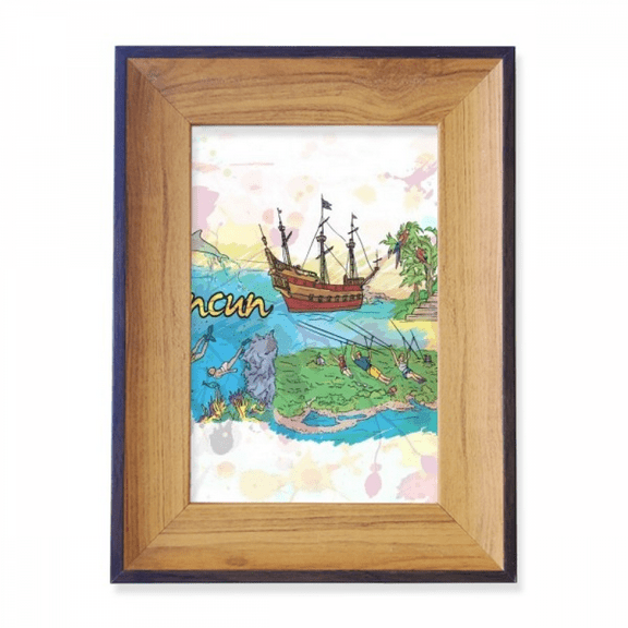 Cancun Mexico Island Mayan Temple Photo Frame Exhibition Display Art Desktop Painting