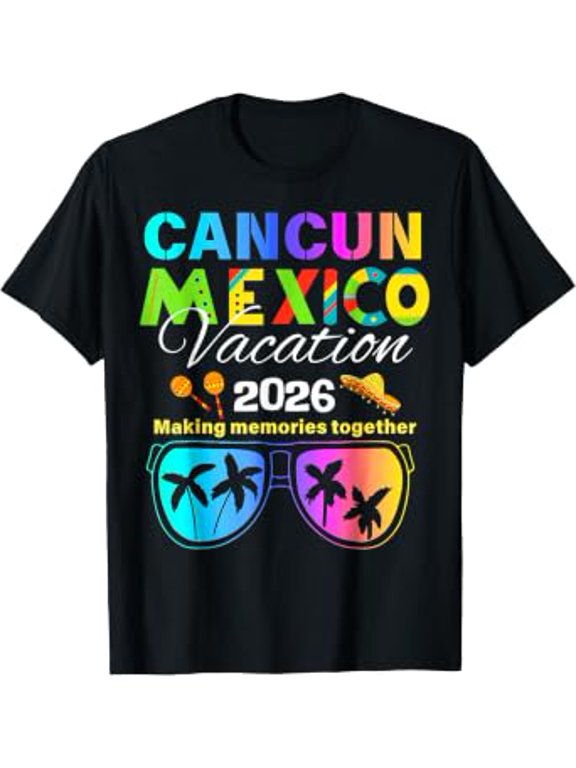 Cancun Mexico Vacation Beach 2026 Trip Group Squad Colorful T-Shirt