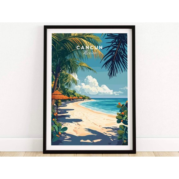 Cancun Print Cancun Wall Art Print Cancun Poster Wall Decor Illustration Cancun Art Gift