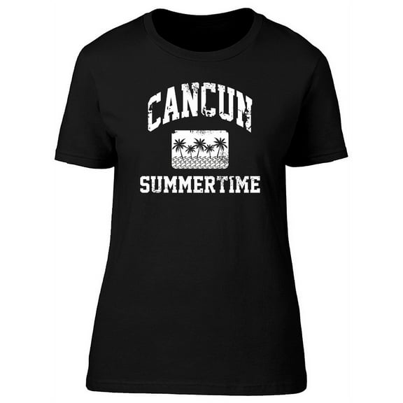 Cancun Summerime Vintage Quote T-Shirt Women -Image by Shutterstock, Female Small