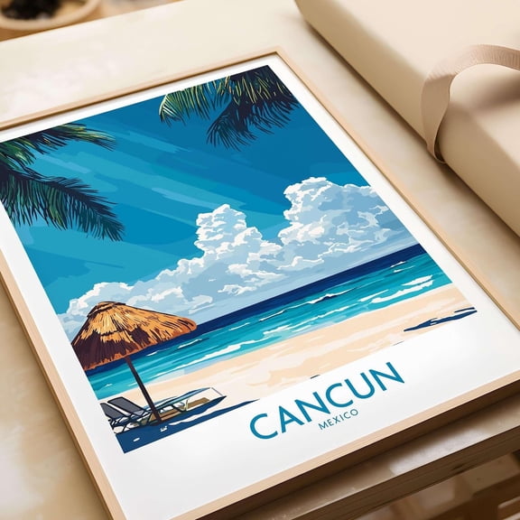Cancun Wall Art Print Cancun Travel Print Cancun Artwork Wall Hanging Home Decoration