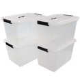 thumbnail image 1 of Cand 20 Quart Plastic Storage Tote with Lid and Handle, Latch Storage Box Bin, 1 of 7
