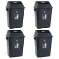 thumbnail image 1 of Cand 4 Pack 13 Gallon Swing Lid Garbage Can, Plastic Kitchen Trash Can, Grey, 1 of 7