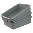 thumbnail image 1 of Cand 4 Packs Commercial Bus Tubs, Plastic Bus Box/Utility Box, Gray, 5.8 Gal., 1 of 6
