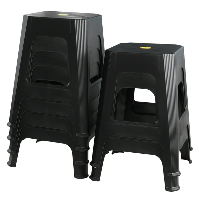 Cand 6-Pack 18.7 Inch High Plastic Stool Chair, Square Stackable