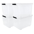 thumbnail image 1 of Cand 70 Quart Clear Plastic Storage Box with Wheels, Large Lidded Storage Bins, 4 Packs, 1 of 8