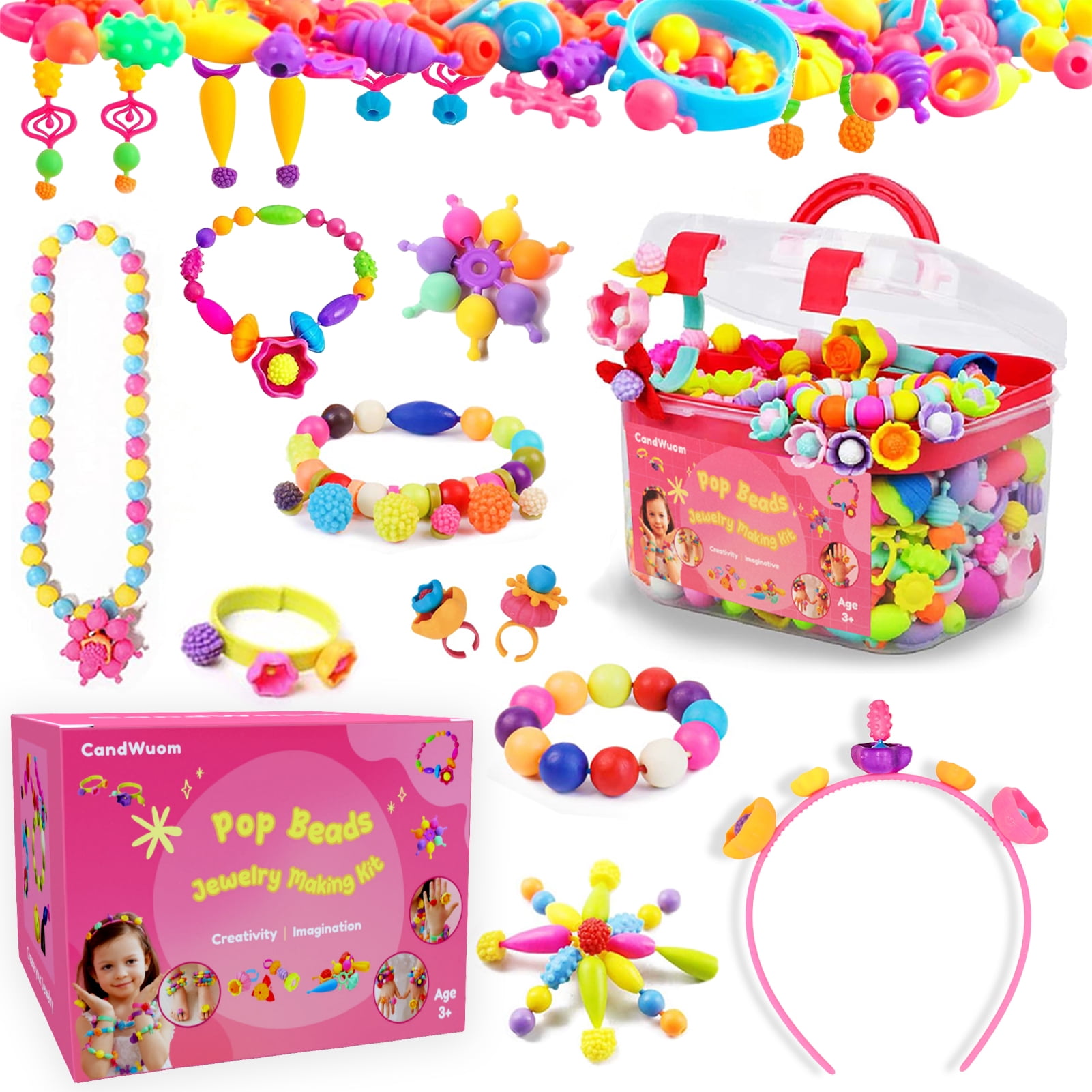 CandWuom Snap Pop Beads Jewelry Making Kit, 520+ Pieces for