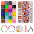thumbnail image 1 of CandWuom 7360 Pcs Polymer Clay Beads Kit 24 Colors 6mm, Heishi Letter Beads Set for Bracelets String Necklaces Earrings Jewelry Making Crafts, Gifts for Girls 6-12, 1 of 8