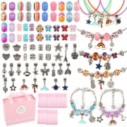 CandWuom 91 Pcs Charms Bracelets Making Kit Including Snake Chains, DIY Gift for Kids, Jewelry Making Supplies for Arts and Crafts for Teen Girls Ages 6-12