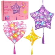 CandWuom Craft Kits for Girls Ages 8-12, 3D Light Up String Arts Heart Star Diamond Lantern Toys for Girls 8 9 10 11 12 Years Old Christmas Birthday Gifts