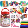 thumbnail image 1 of CandWuom Crafts Supplies for Kids, 1000Pcs+ Pom Poms for Craft Kit Stuff Set with Pipe Cleaners for Kids Ages 4-8 Girls Boys Birathday Gifts, 1 of 7