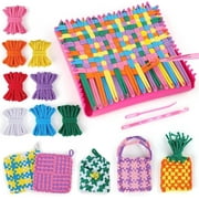 Weaving Loom Kit Toys, DIY Arts and Crafts for Kids and Adults, Ideal Gifts for Girls Ages 5 6 7 8-12 13, Easy Potholder Loom Knitting Activity for Beginners, 96 Loops