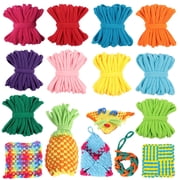 CandWuom Weaving Loom Loop Refills,7 Inch 800 Pcs Loom Refill Loops in 10 Vibrant Colors, Potholder Loops, Craft for Kids and Adults Flexible Potholder Rainbow Knitting