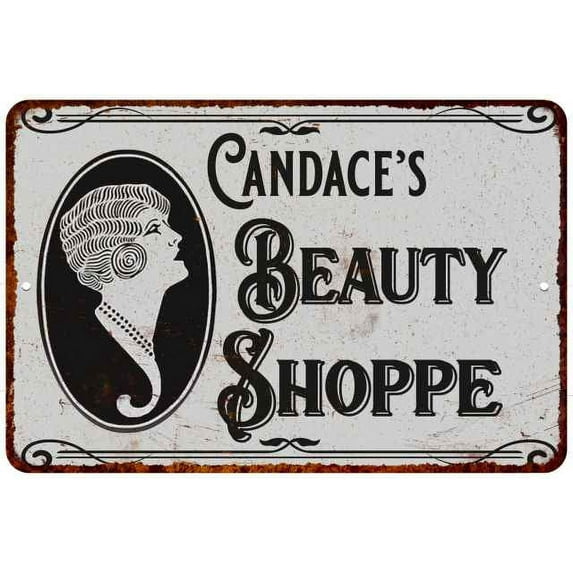 Candace's Beauty Shoppe Chic Sign Vintage Decor 8x12 Metal Sign 108120021346
