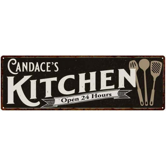 Candace's Kitchen Sign Chic Wall Decor Gift Mom 6x18 106180014346