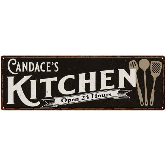 Candace's Kitchen Sign Chic Wall Decor Gift Mom 8x24 108240014346