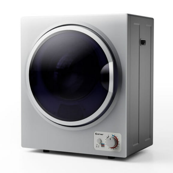 Canddidliike 1.5 Cu .ft Clothes Dryer with with Stainless Steel Wall Mount-Silver, Load Dryer Machine, Stainless Steel Tub for Small Space, RVs, Overheat Protection