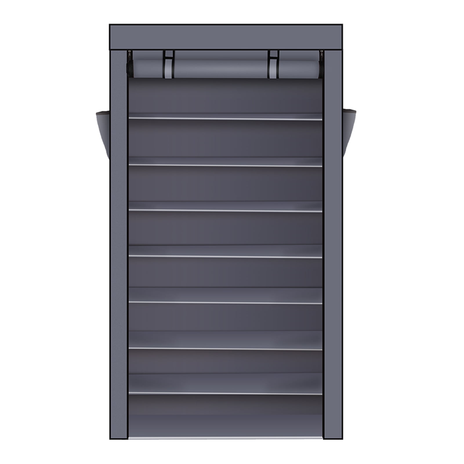 Canddidliike 10 Tiers Non-Woven Fabric Cover Wardrobe, 63 Inch Portable Cloth Stroage Shelf - Gray Canddidliike 10 Tiers Non-Woven Fabric Cover Wardrobe, 63 Inch Portable Cloth Stroage Shelf - Gray