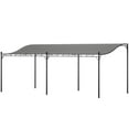 thumbnail image 1 of Canddidliike 10' x 20' Wall-Mounted Outdoor Pergola Canopy, Metal Patio Canopy with Drainage Holes for Outdoor as Backyard, Garden, Dark Gray, 1 of 16