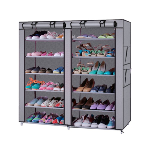 Canddidliike 12 Lattices Non-woven Fabric Shoe Rack Storage Organizer in Gray
