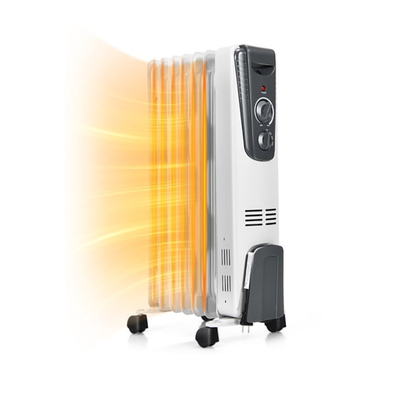 Canddidliike 1500W Electric Space Heater with Adjustable Thermostat, Overheat & Tip-Over Protection, Electric Oil Heater for Home, Bedroom, Indoor use