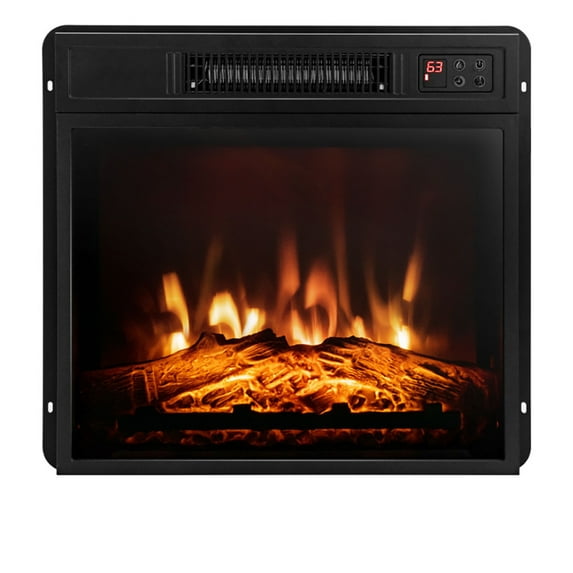 Canddidliike 18 Inch Electric Fireplace Inserted with Adjustable LED Flame, Electric Fireplace Insert, Recessed & Freestanding