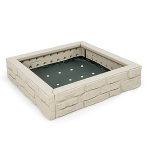 Canddidliike 2-In-1 HDPE Kids Sandbox with Cover and Bottom Liner, Sandbox Sandpit, Outdoor Backyard Kids Pool for Beach Backyard Lawn Garden Easy Assembly