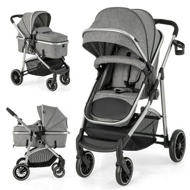 Canddidliike 2-in-1 Convertible Baby Stroller with Reversible Seat and Shockproof Wheels-Gray, Lightweight Stroller for Infant & Toddler, One-hand Quick Folding Umbrella Stroller