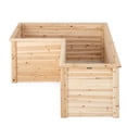 thumbnail image 1 of Canddidliike 24 Inch L-Shaped Wooden Raised Garden Bed with Open-Ended Base-Natural, Garden Bed Wooden Vegetables Growing Planter for Backyard/Patio/Gardener, 1 of 8