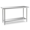 thumbnail image 1 of Canddidliike 24 x 60 Inches Stainless Steel Kitchen Prep Work Table with Adjustable Undershelf, Food Prep Stainless Steel Table , Metal Table for Restaurant, Warehouse, Home, Kitchen, Garage,Silver, 1 of 8