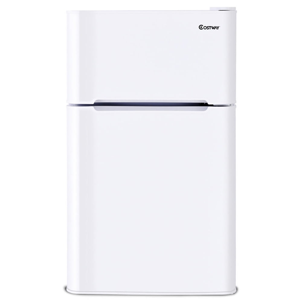 Canddidliike 3.2 cu ft. Compact Stainless Steel Refrigerator-White, Fridge with Freezer, Fridge, Adjustable Thermostat