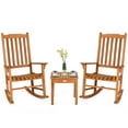 thumbnail image 1 of Canddidliike 3 Piece Rocking Bistro Set, Outdoor Furniture with Rocker Chairs and Coffee Table Set of 3, Balcony, Porch Furniture for Small Space, 1 of 6