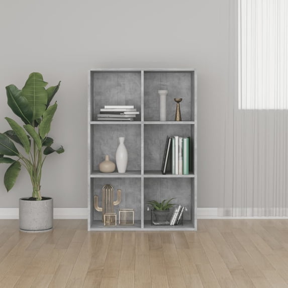 Canddidliike 3-Tier Reversible Bookcase, Display Shelf for Home Office Organizer - Concrete Gray