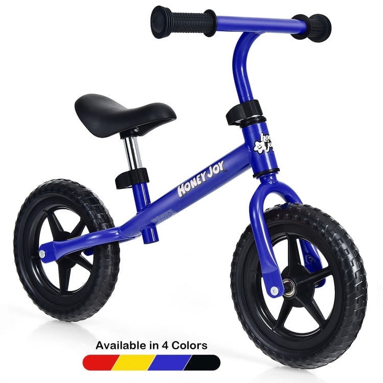 Blue Carbon Steel Kids Balance Bike with Adjustable Seat