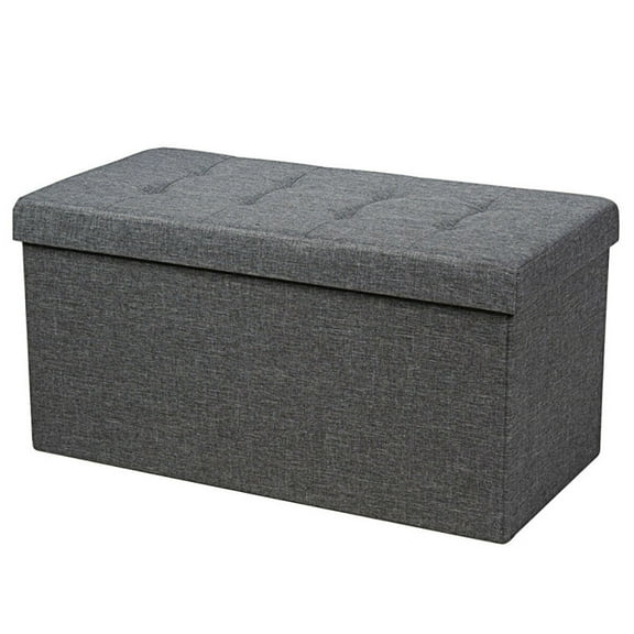 Canddidliike 31.5 Inch Fabric Foldable Storage with Removable Storage Bin-Dark Gray, Folding Ottoman Storage Bench Cube for Space Saving
