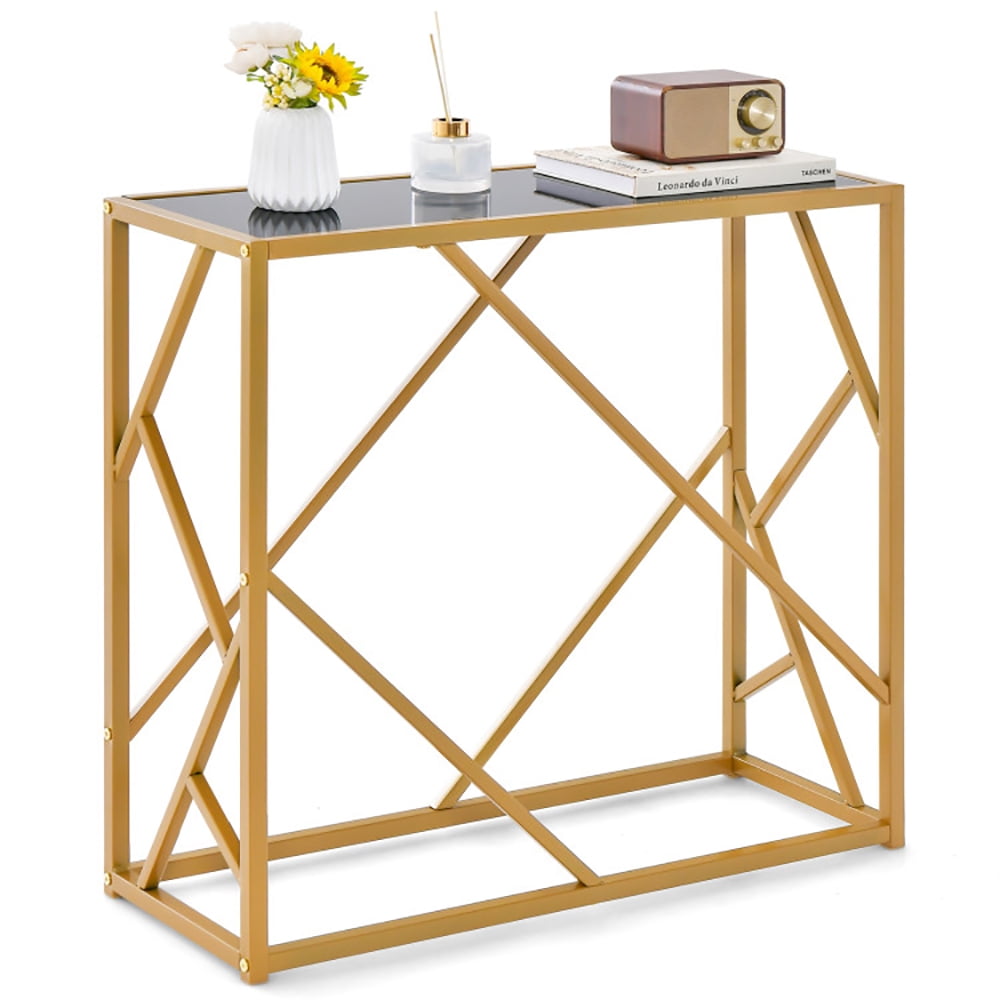 Canddidliike 31.5 Inch Golden Heavy-duty Metal Frame Entryway Table with Foot Pads-Black, Narrow Console Table for Foyer & Entry Spaces Canddidliike 31.5 Inch Golden Heavy-duty Metal Frame Entryway Table with Foot Pads-Black, Narrow Console Table for Foyer & Entry Spaces