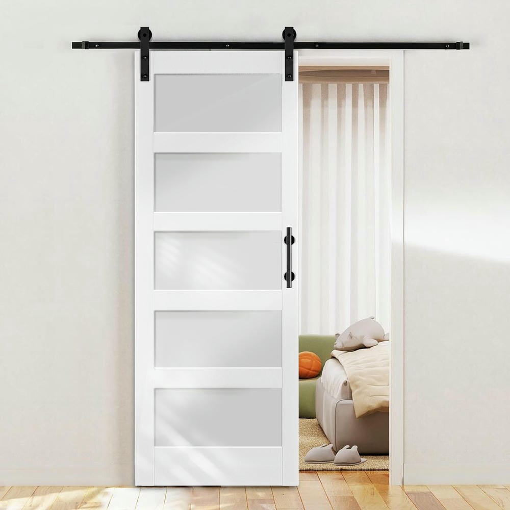 Canddidliike 32 inchx 84inch Unfinished Sliding Barn Door with 7FT Barn ...