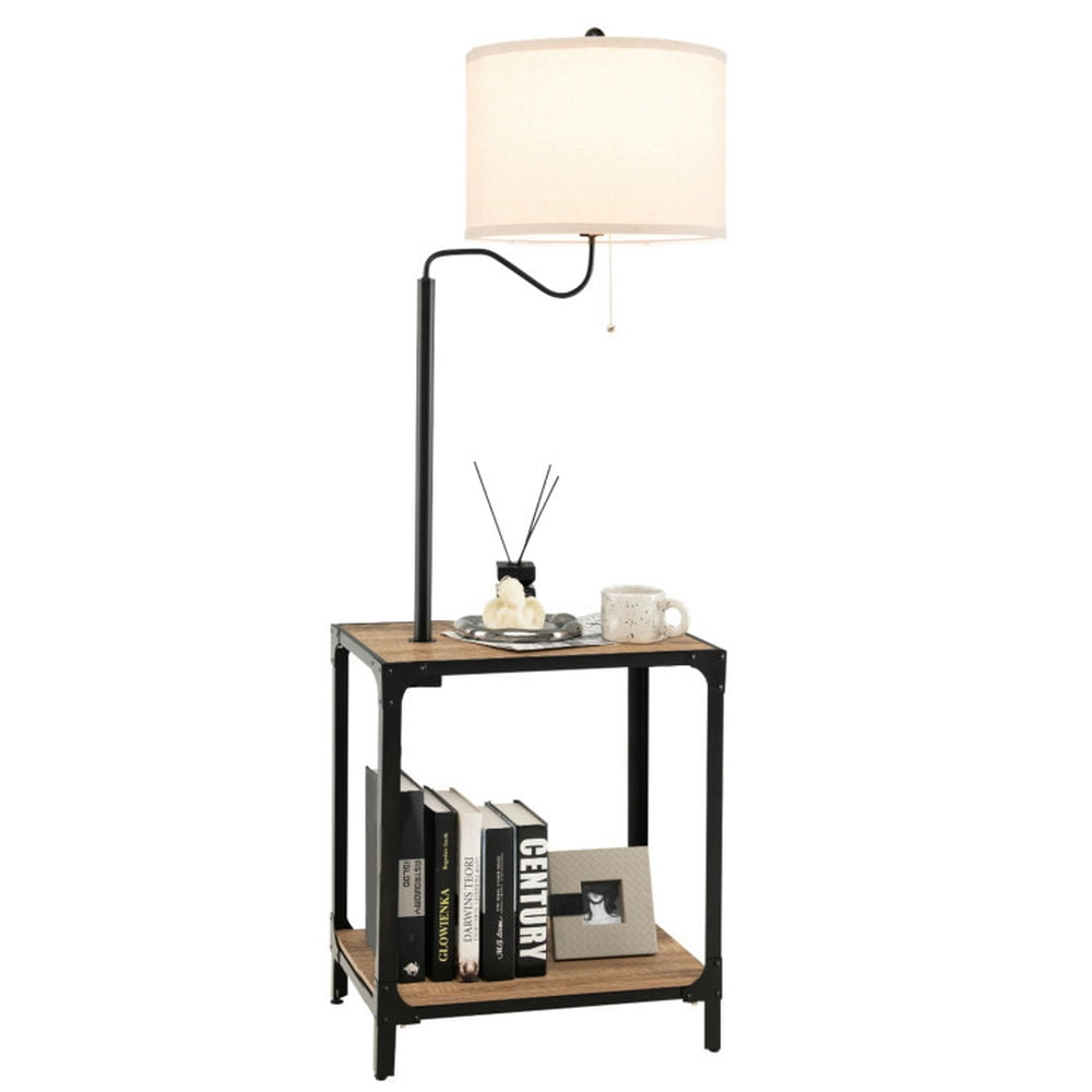 Canddidliike 360 Rotatable Floor Lamp with End Table and USB Charging Ports, Vanity Lights