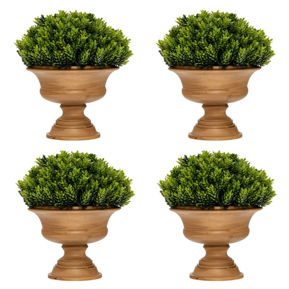 Canddidliike 4 Pack Artificial Boxwood Topiary Trees, Artificial Tree