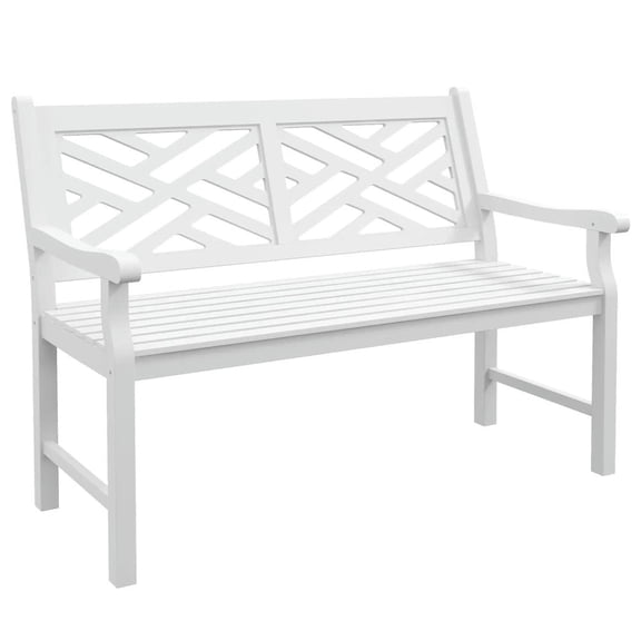 Canddidliike 43.25" Outdoor Garden Bench, Wooden Bench, Poplar Slatted Frame Furniture for Outdoor as Patio, Park, Porch, Lawn, Yard, Deck, White